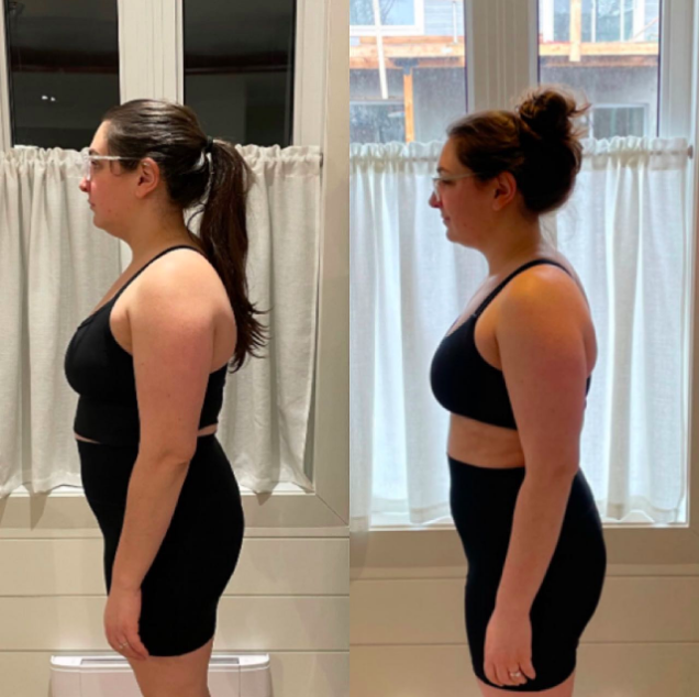 6 Week Challenge side profile transformation